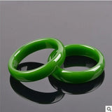 Chinese Green Jade Bracelet Hand-carved Wide Bangle for Mom and Girls