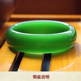 Chinese Green Jade Bracelet Hand-carved Wide Bangle for Mom and Girls