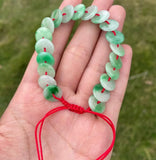 Chinese Green Jade 12mm Beads Bracelet Safety Buckle Charm Jewellery DIY
