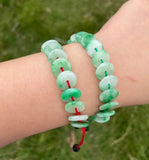 Chinese Green Jade 12mm Beads Bracelet Safety Buckle Charm Jewellery DIY