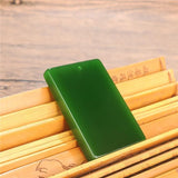 Natural Chinese Green Jade Safety Pendant Necklace Charm Jadeite Jewelry