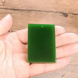 Natural Chinese Green Jade Safety Pendant Necklace Charm Jadeite Jewelry