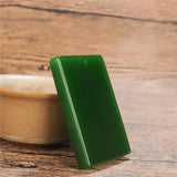 Natural Chinese Green Jade Safety Pendant Necklace Charm Jadeite Jewelry