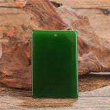 Natural Chinese Green Jade Safety Pendant Necklace Charm Jadeite Jewelry