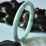 Hand Carved Guizhou Cui Round Jade Bracelet Jewelry Men Women Light Jade