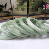 Hand Carved Guizhou Cui Round Jade Bracelet Jewelry Men Women Light Jade