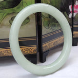 Hand Carved Guizhou Cui Round Jade Bracelet Jewelry Men Women Light Jade