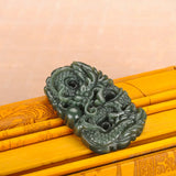 Natural Chinese Hetian Jade Dragon Pendant Necklace Charm Jewelry
