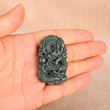 Natural Chinese Hetian Jade Dragon Pendant Necklace Charm Jewelry