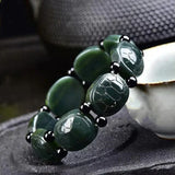 Chinese Hetian Jade Turtle Shell Bracelet for Women Men