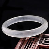 Chinese Ice Silk Jade Round Bracelet for Men and Women