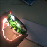 Green Natural Chinese Jade Wide Band Bracelet for Men and Women
