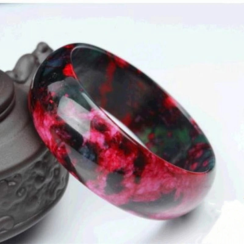Chinese Jade Peach Blossom Red Bracelet Gift