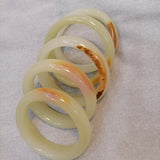 Chinese Raw Leather Jade Hand-carved Wide Band Bracelet