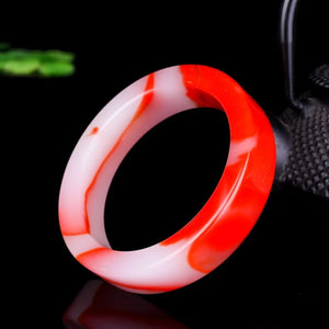 Hand-carved Chinese Red Jade Bracelet Men Women Jewelry Gift