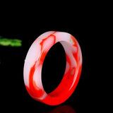 Hand-carved Chinese Red Jade Bracelet Men Women Jewelry Gift
