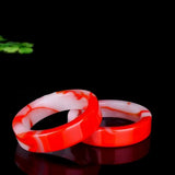 Hand-carved Chinese Red Jade Bracelet Men Women Jewelry Gift