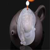 Natural Chinese Chalcedony Pith Guanyin Pendant Necklace
