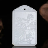 Chinese Jade Dragon Phoenix Pendant Jewelry Couple Necklace Gift