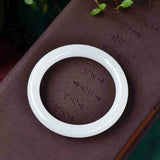 Chinese Jade Round Bar Bracelet Men Women Bangle