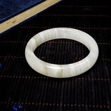 Natural Chinese Jade Wide Band Bracelet Men Women Jewelry