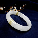 Natural Chinese Jade Wide Band Bracelet Men Women Jewelry