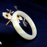Natural Chinese Jade Wide Band Bracelet Men Women Jewelry