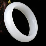 Chinese Jade Hand Carved Wide Band Bracelet Jewelry