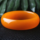 Natural Yellow Jade Bracelet Wide Thick Ladies Gift Accessories