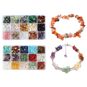 Natural Gemstone Chip Beads for Jewelry Making, Multicolor Crystal Loose Rocks