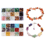Natural Gemstone Chip Beads for Jewelry Making, Multicolor Crystal Loose Rocks