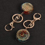 Chakra OM Pendant Keychains Orgonite Energy Key Rings