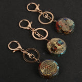 Chakra OM Pendant Keychains Orgonite Energy Key Rings