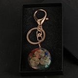 Chakra OM Pendant Keychains Orgonite Energy Key Rings