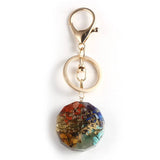 Chakra OM Pendant Keychains Orgonite Energy Key Rings