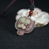 Natural Chocolate Jade Tiger Necklace Pendant with Chain Jade Jewelry
