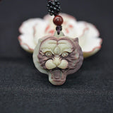 Natural Chocolate Jade Tiger Necklace Pendant with Chain Jade Jewelry