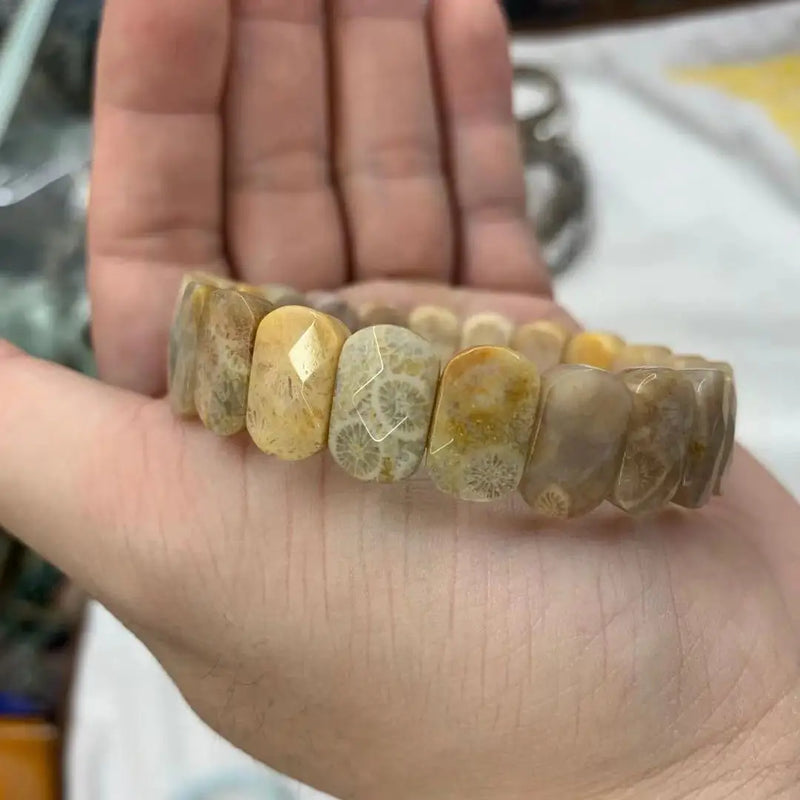 Chrysanthemum Stone Beads Bracelet Natural DIY Jewelry Woman
