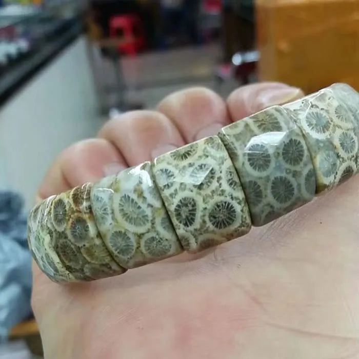 Chrysanthemum Stone Bracelet Natural Gemstone Bangle