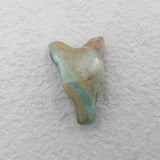 Chrysocolla Wolf Head Pendant Hand Carved for Necklace