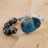 Chrysocolla Women Bracelets Bohemian Mixed Stones Bangle