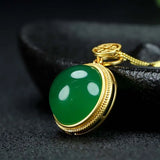 Chrysoprase Clavicle Chain Pendant Sterling Silver Necklace Gift