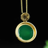 Chrysoprase Clavicle Chain Pendant Sterling Silver Necklace Gift