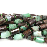 Chrysoprase Faceted Cylinder Spacer Tube Beads