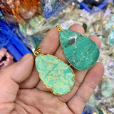 Natural Chrysoprase Stone Pendant Necklace for Woman Gift