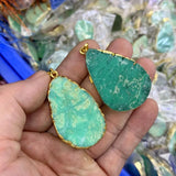 Natural Chrysoprase Stone Pendant Necklace for Woman Gift
