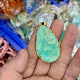 Natural Chrysoprase Stone Pendant Necklace for Woman Gift
