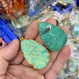 Natural Chrysoprase Stone Pendant Necklace for Woman Gift