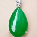 Chrysoprase Water Drop Pendant with Zodiac Chain