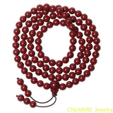 Natural Cinnabar 108 Buddha Beads Bracelet for Men and Women